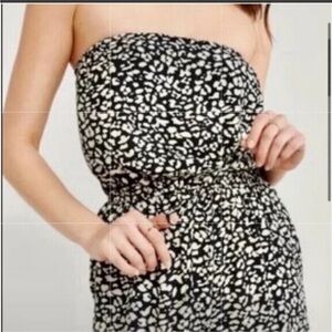 Abercrombie & Fitch strapless black and white patterned pantsuit size xs